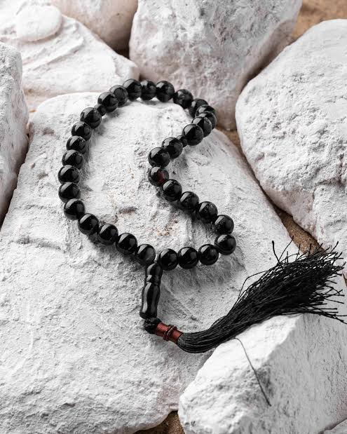 Premium Real Black Aqeeq Tesbih